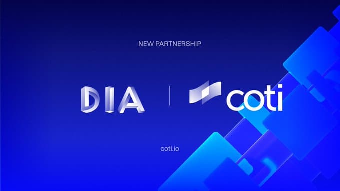 COTI partners with DIA to integrate its oracle on Ethereum mainnet for enhanced data reliability.